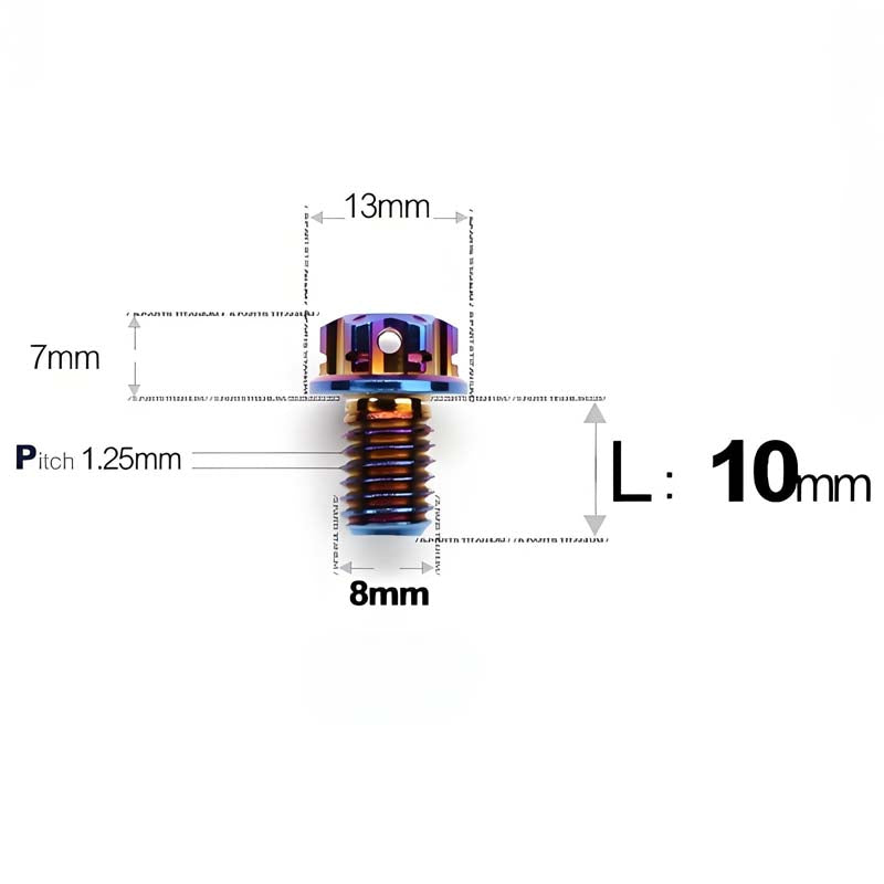 M8 x 10-120MM Titanium Alloy Bolts for Motorcycle