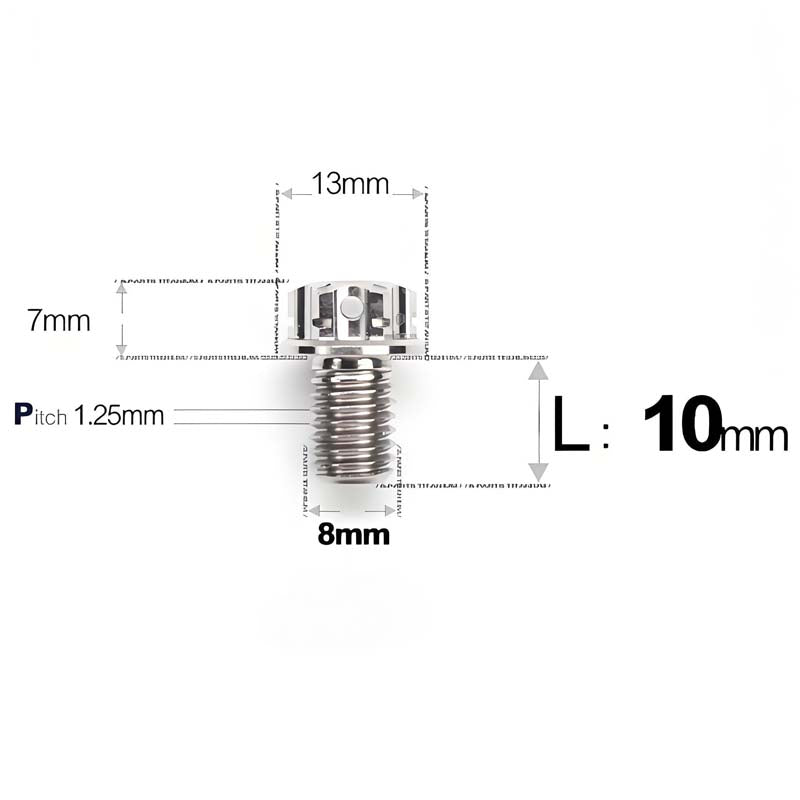 M8 x 10-120MM Titanium Alloy Bolts for Motorcycle