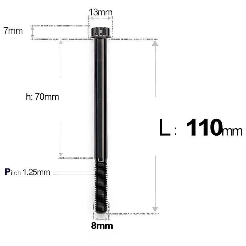 M8 x 10-120MM Titanium Alloy Bolts for Motorcycle