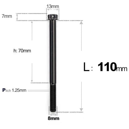 M8 x 10-120MM Titanium Alloy Bolts for Motorcycle
