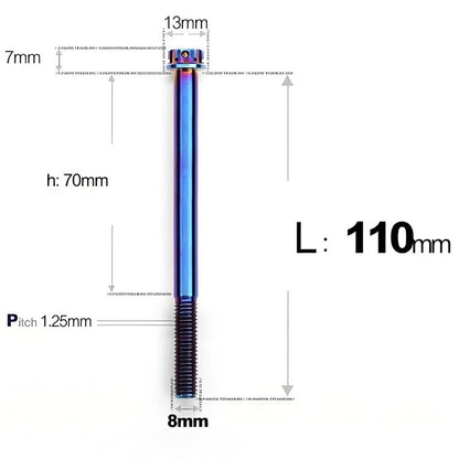 M8 x 10-120MM Titanium Alloy Bolts for Motorcycle