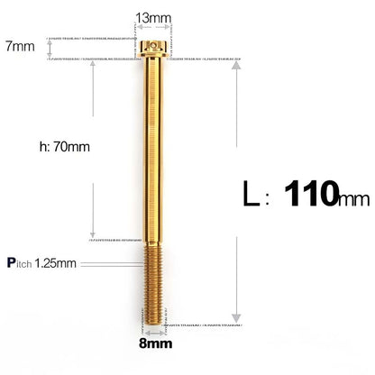 M8 x 10-120MM Titanium Alloy Bolts for Motorcycle