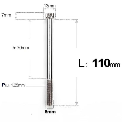 M8 x 10-120MM Titanium Alloy Bolts for Motorcycle