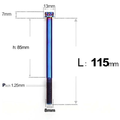 M8 x 10-120MM Titanium Alloy Bolts for Motorcycle