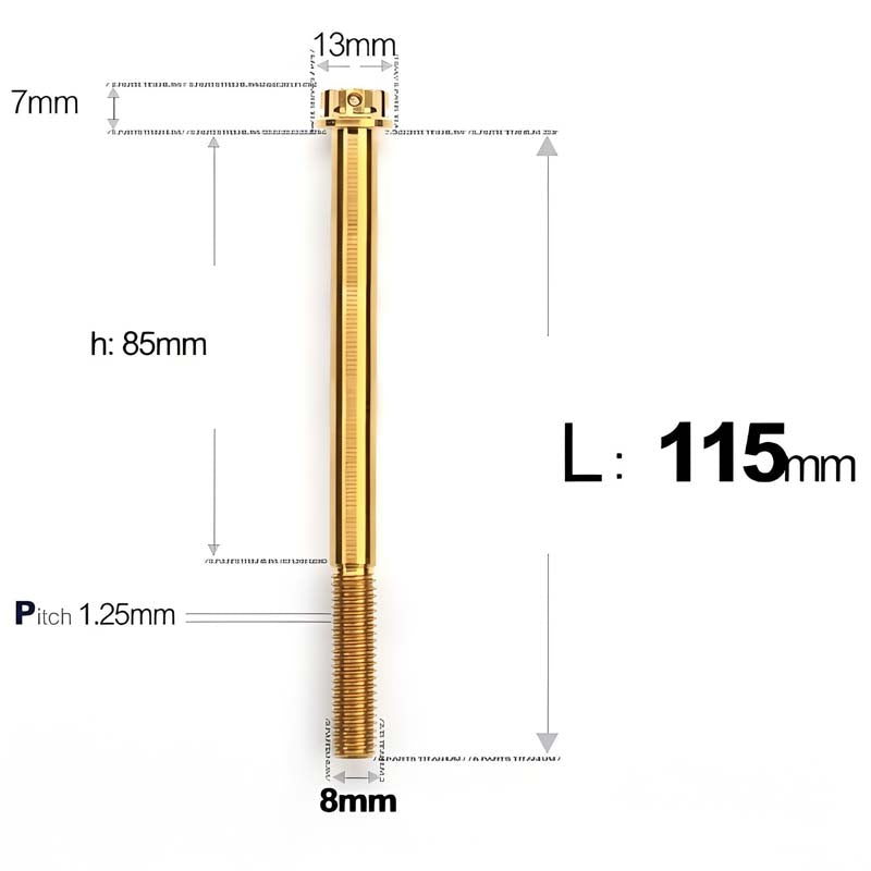 M8 x 10-120MM Titanium Alloy Bolts for Motorcycle