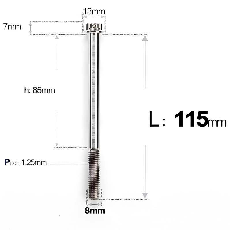 M8 x 10-120MM Titanium Alloy Bolts for Motorcycle