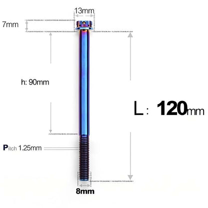 M8 x 10-120MM Titanium Alloy Bolts for Motorcycle