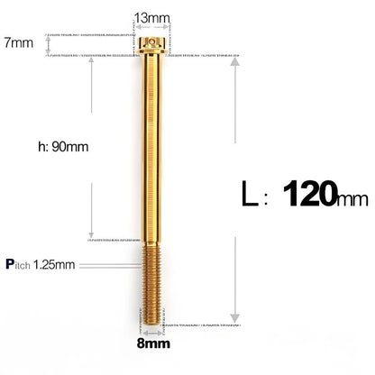 M8 x 10-120MM Titanium Alloy Bolts for Motorcycle