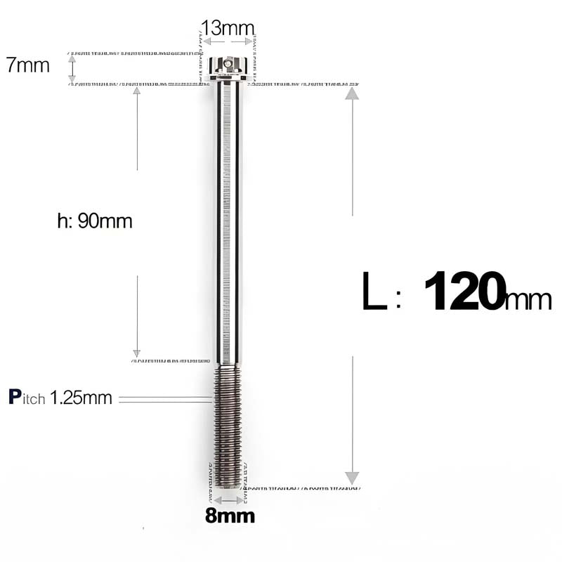 M8 x 10-120MM Titanium Alloy Bolts for Motorcycle