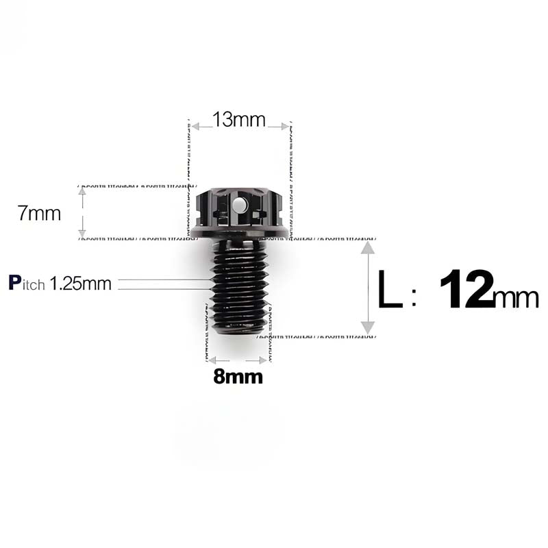 M8 x 10-120MM Titanium Alloy Bolts for Motorcycle