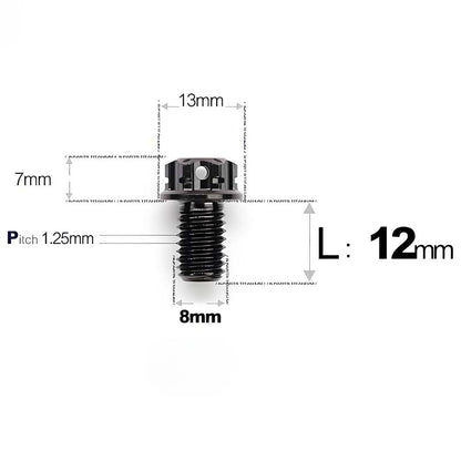 M8 x 10-120MM Titanium Alloy Bolts for Motorcycle