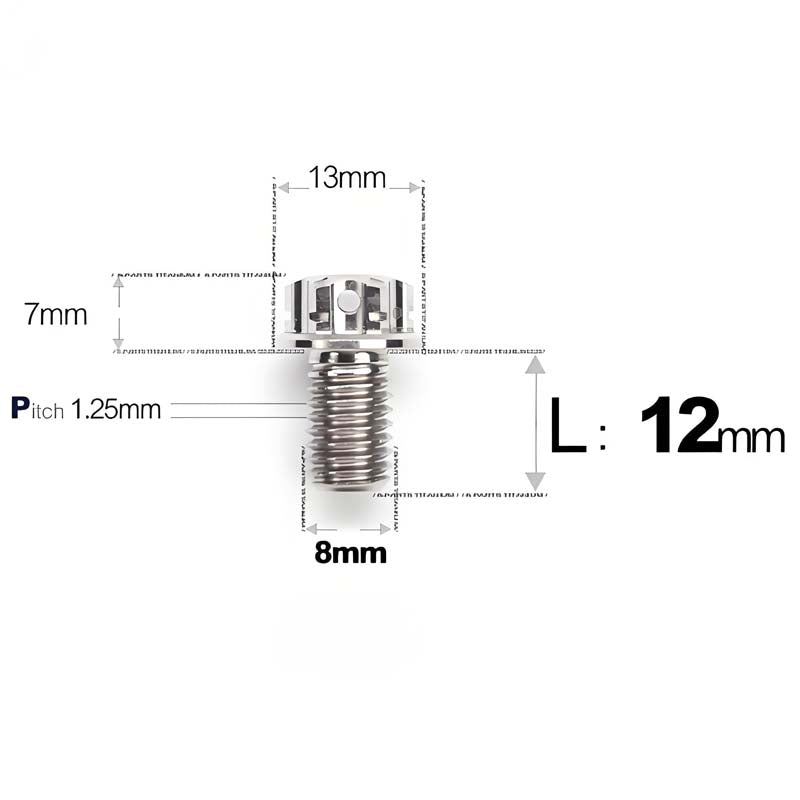 M8 x 10-120MM Titanium Alloy Bolts for Motorcycle