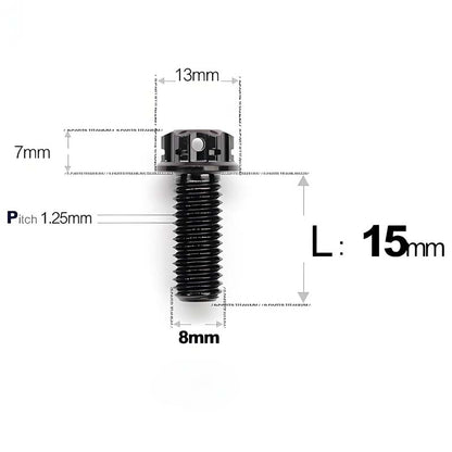 M8 x 10-120MM Titanium Alloy Bolts for Motorcycle