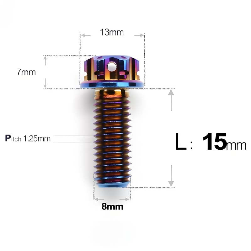 M8 x 10-120MM Titanium Alloy Bolts for Motorcycle