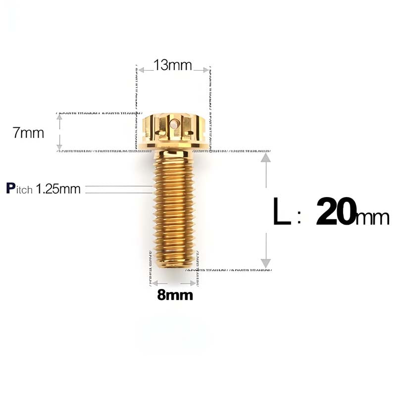 M8 x 10-120MM Titanium Alloy Bolts for Motorcycle