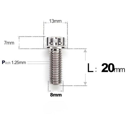 M8 x 10-120MM Titanium Alloy Bolts for Motorcycle