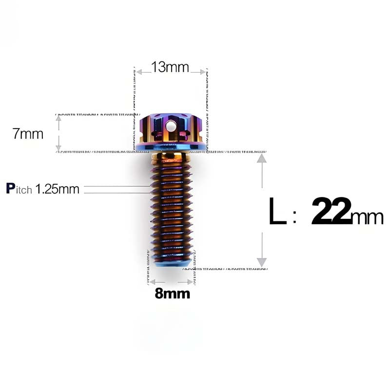 M8 x 10-120MM Titanium Alloy Bolts for Motorcycle