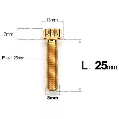 M8 x 10-120MM Titanium Alloy Bolts for Motorcycle