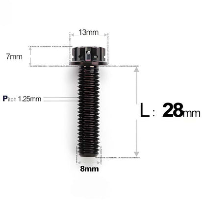 M8 x 10-120MM Titanium Alloy Bolts for Motorcycle