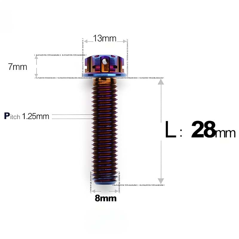 M8 x 10-120MM Titanium Alloy Bolts for Motorcycle
