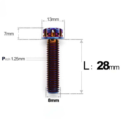 M8 x 10-120MM Titanium Alloy Bolts for Motorcycle
