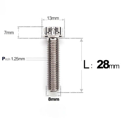 M8 x 10-120MM Titanium Alloy Bolts for Motorcycle