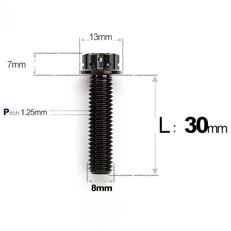 M8 x 10-120MM Titanium Alloy Bolts for Motorcycle