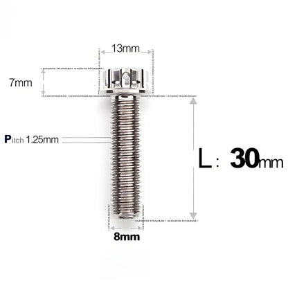 M8 x 10-120MM Titanium Alloy Bolts for Motorcycle