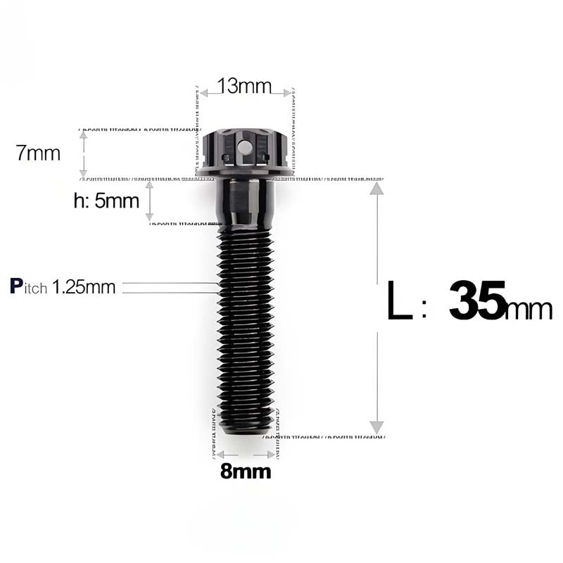M8 x 10-120MM Titanium Alloy Bolts for Motorcycle