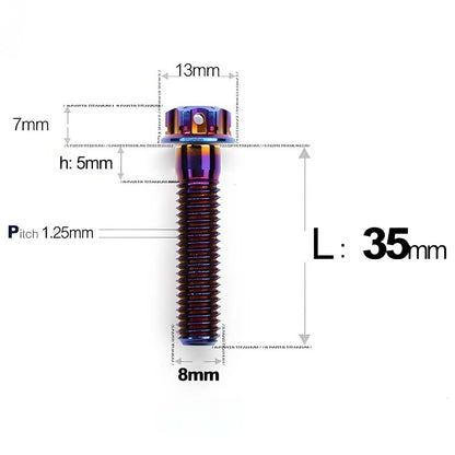 M8 x 10-120MM Titanium Alloy Bolts for Motorcycle