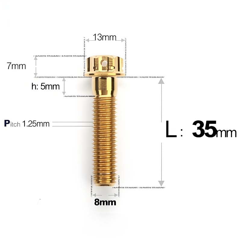 M8 x 10-120MM Titanium Alloy Bolts for Motorcycle