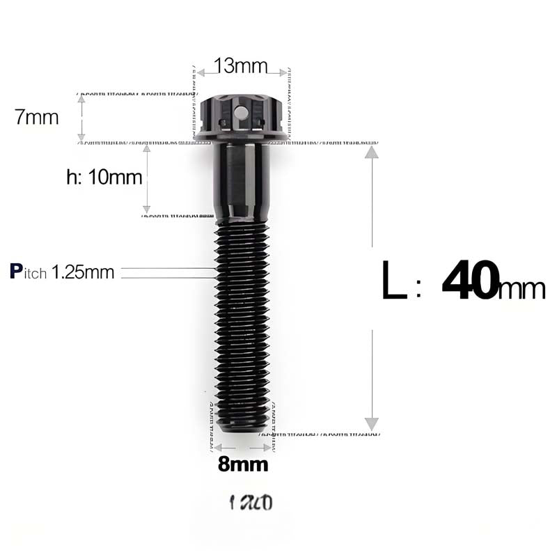 M8 x 10-120MM Titanium Alloy Bolts for Motorcycle