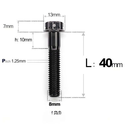 M8 x 10-120MM Titanium Alloy Bolts for Motorcycle