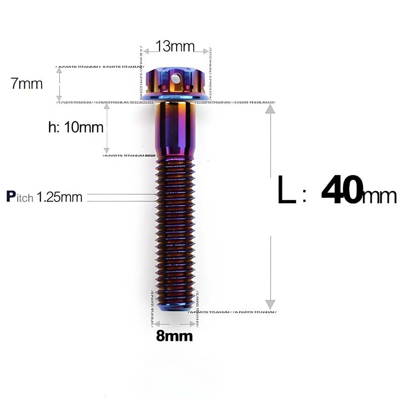 M8 x 10-120MM Titanium Alloy Bolts for Motorcycle