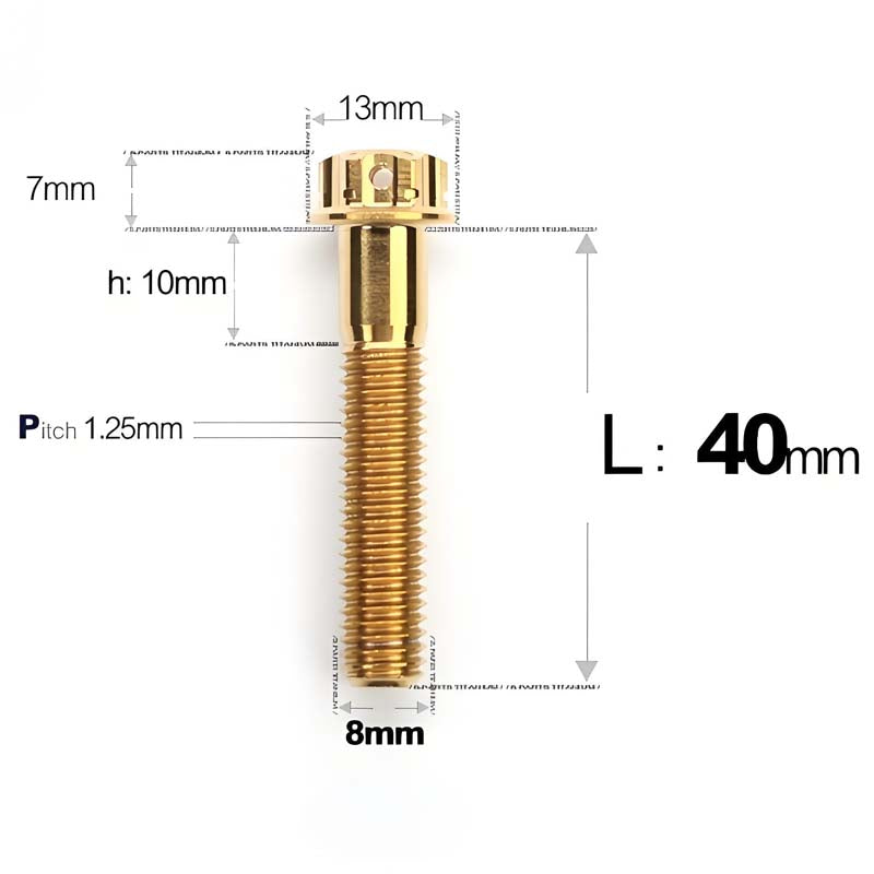 M8 x 10-120MM Titanium Alloy Bolts for Motorcycle