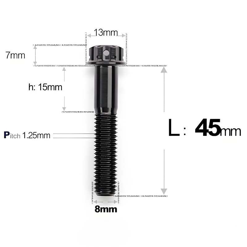 M8 x 10-120MM Titanium Alloy Bolts for Motorcycle
