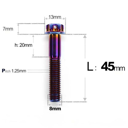 M8 x 10-120MM Titanium Alloy Bolts for Motorcycle