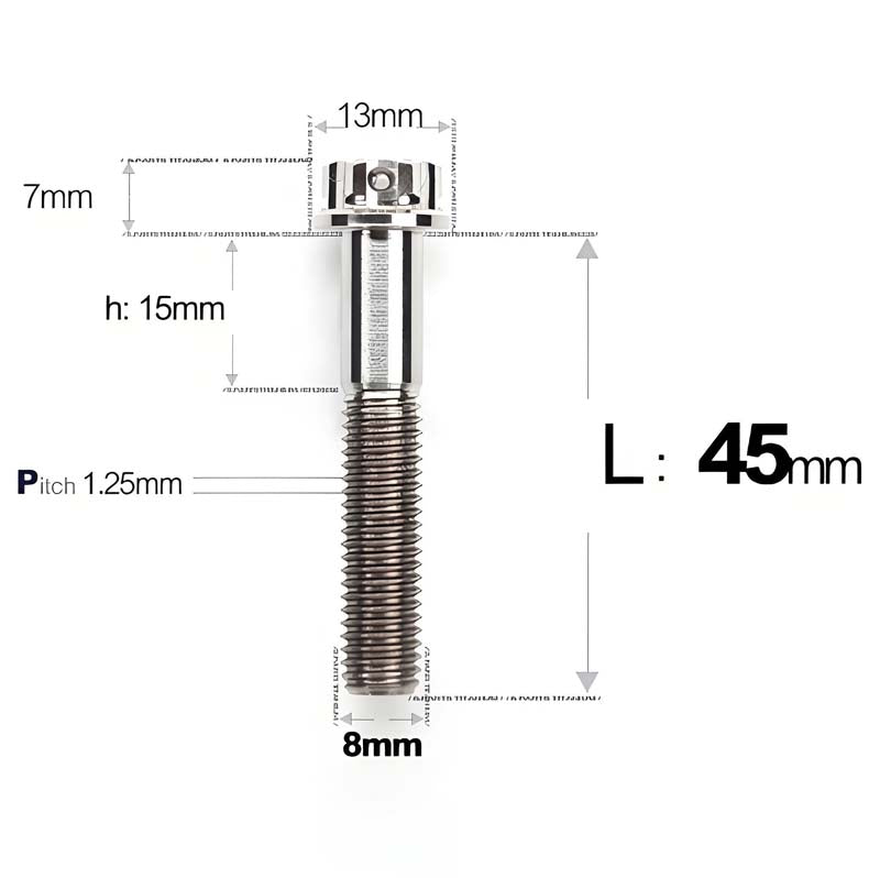 M8 x 10-120MM Titanium Alloy Bolts for Motorcycle