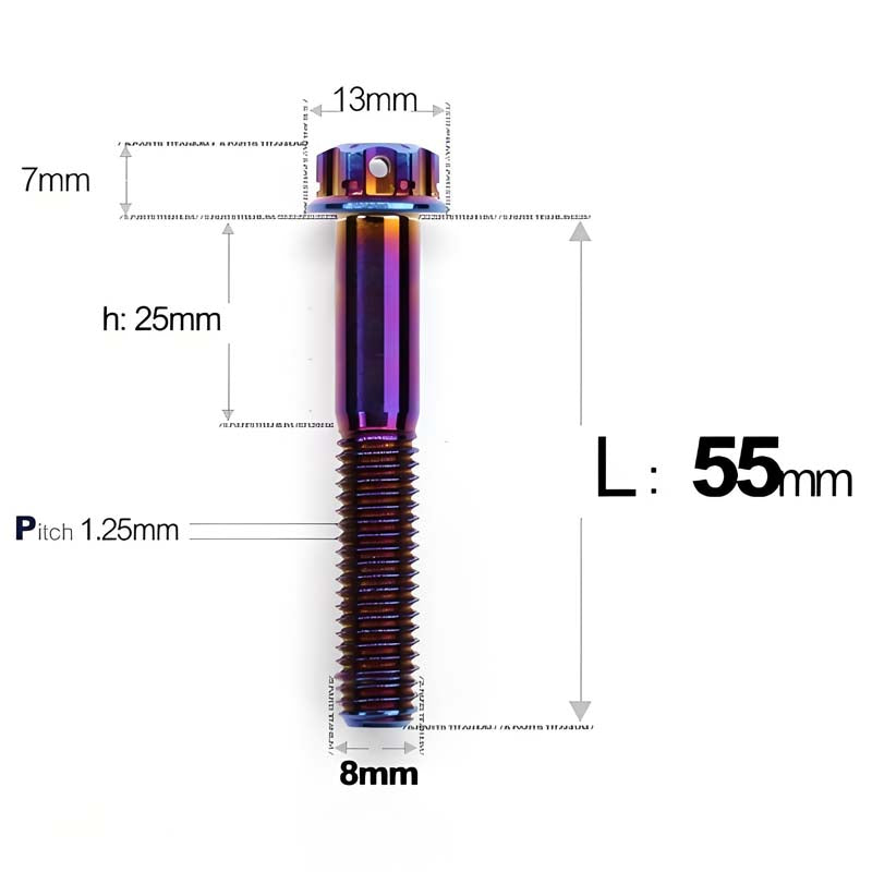 M8 x 10-120MM Titanium Alloy Bolts for Motorcycle