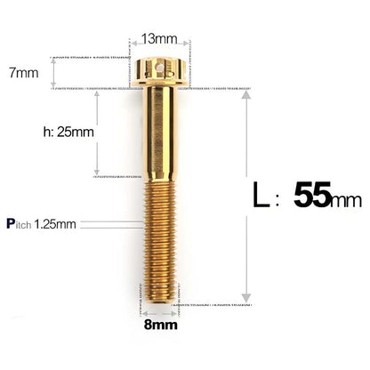 M8 x 10-120MM Titanium Alloy Bolts for Motorcycle