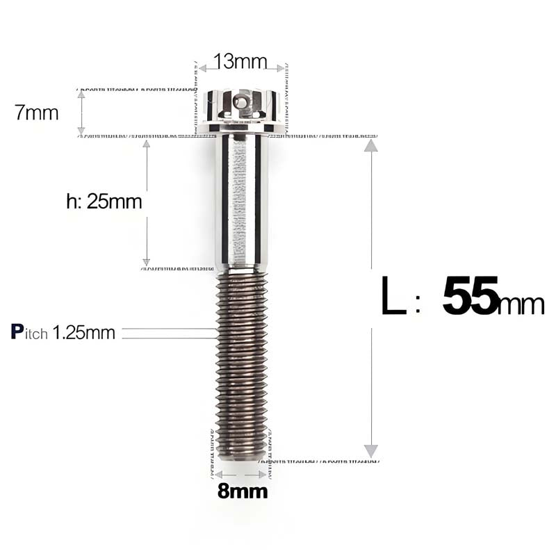 M8 x 10-120MM Titanium Alloy Bolts for Motorcycle