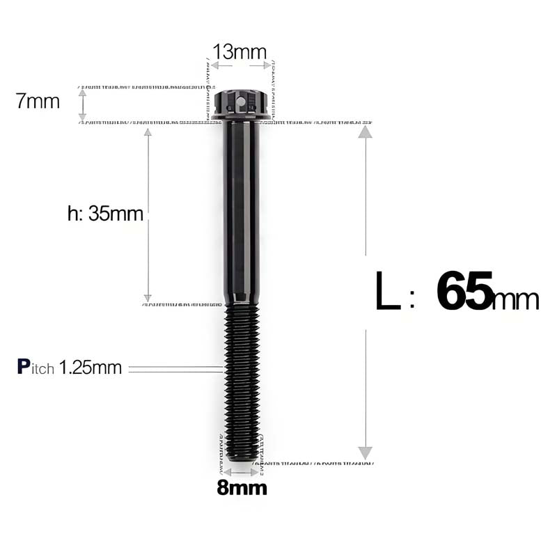 M8 x 10-120MM Titanium Alloy Bolts for Motorcycle