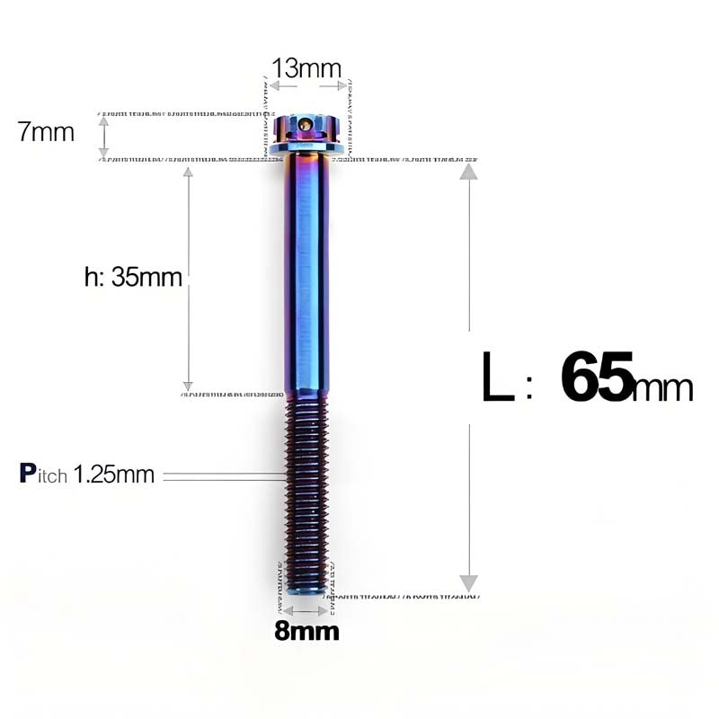 M8 x 10-120MM Titanium Alloy Bolts for Motorcycle