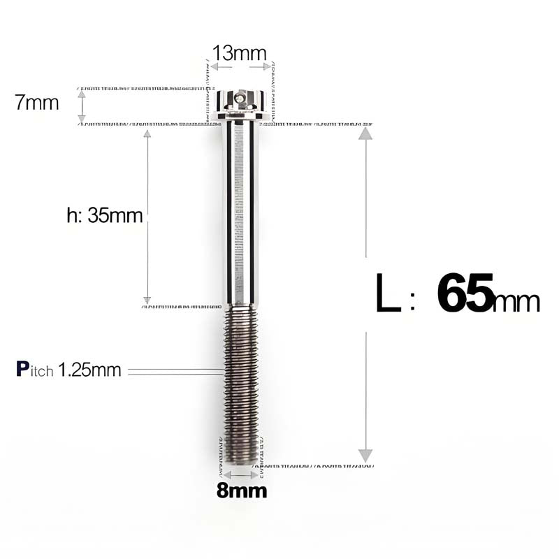 M8 x 10-120MM Titanium Alloy Bolts for Motorcycle