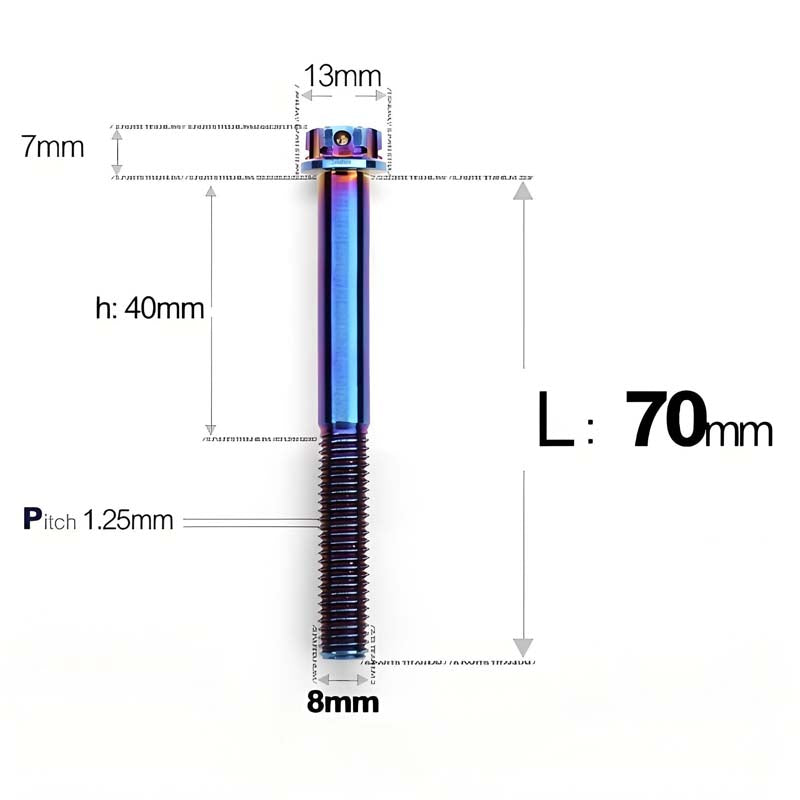 M8 x 10-120MM Titanium Alloy Bolts for Motorcycle