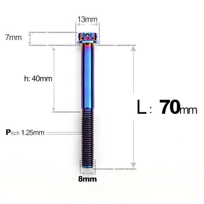 M8 x 10-120MM Titanium Alloy Bolts for Motorcycle
