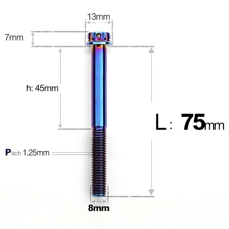 M8 x 10-120MM Titanium Alloy Bolts for Motorcycle
