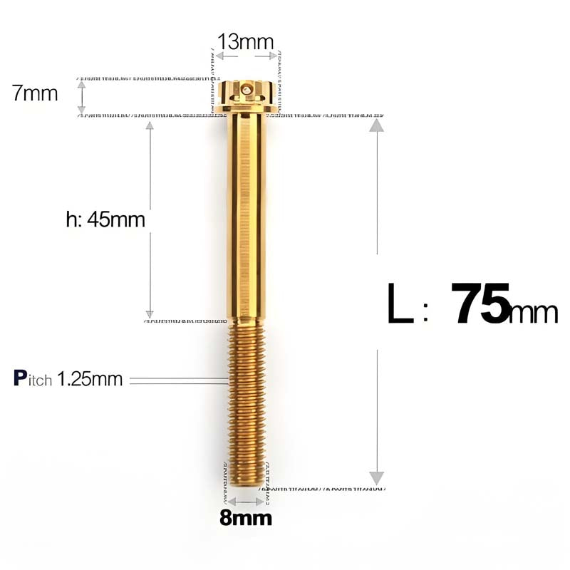 M8 x 10-120MM Titanium Alloy Bolts for Motorcycle