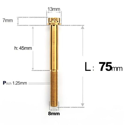 M8 x 10-120MM Titanium Alloy Bolts for Motorcycle