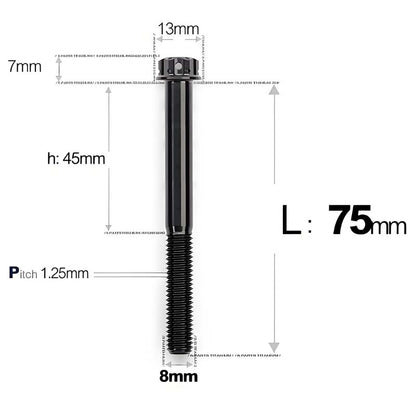 M8 x 10-120MM Titanium Alloy Bolts for Motorcycle